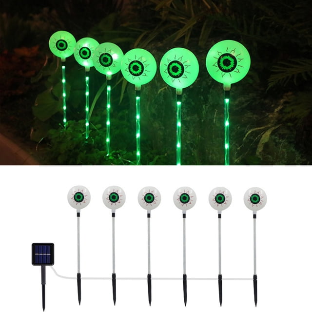RKSTN Halloween Decorations LED Solar Halloween Six Eyeball Ground Insertion Light Ghost Festival Ghost Eye Horror Courtyard Decoration Light Halloween Decor