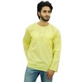 thumbnail image 1 of Atasi Kurta pour Homme à Col Rond en Coton, Manches Retroussables, Chemise Jaune - X-Grand, 1 of 7