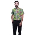 thumbnail image 1 of BESTMAN Chemise en Coton pour Hommes à Manches Courtes Imprimée Col Mandarin Chemise Décontractée Gris, 1 of 5