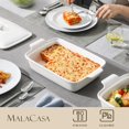thumbnail image 3 of MALACASA 3.4 Quart Baking Dish With Lid, Porcelain Casserole dish with Lid, 13 x 9 Lasagna Pan Deep with Lid, Rectangular Bakeware With Handle, Microwave, Oven Safe, Whi, 3 of 8