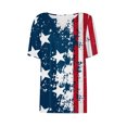 thumbnail image 4 of KIHOUT Women's Independence Day Printed T-Shirt Button Up Short Sleeved V-Neck Tops Navy XL, 4 of 5