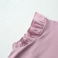thumbnail image 4 of WEIYLL Girls Graphic T Shirts Basic Ruffle Fly Sleeve Cute Tunic Crewneck Summer Casual Child Tee Tops for 6-7 Years, 4 of 6