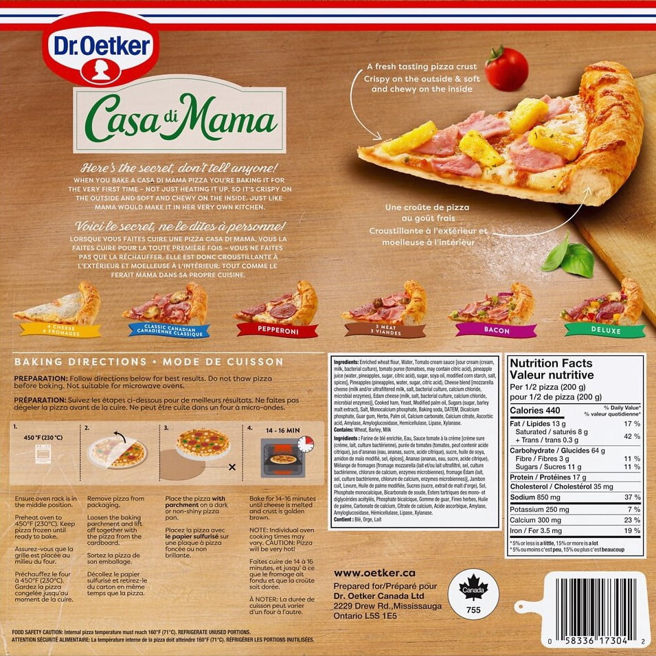 Dr. Oetker Casa Di Mama Hawaiian Pizza, 400 g