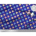 thumbnail image 2 of Soimoi Blue Poly Georgette Fabric Diamond Geometric Print Sewing Fabric Yard 52 Inch Wide, 2 of 5