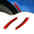 thumbnail image 2 of Lefu 2pcs Rouge Voiture Roue Sourcils Autocollants Réfléchissants Autocollants Bande de Fibre de Carbone, 2 of 9