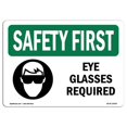thumbnail image 1 of SignMission OS-SF-A-1014-L-10593 10 x 14 Po. Premier Panneau de Sécurité OSHA - Lunettes de Sécurité Requises avec Symbole, 1 of 1