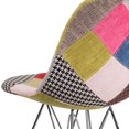 thumbnail image 3 of 2 pièces Chaise de la série Elon en tissu Milan patchwork avec base en chrome, 3 of 9