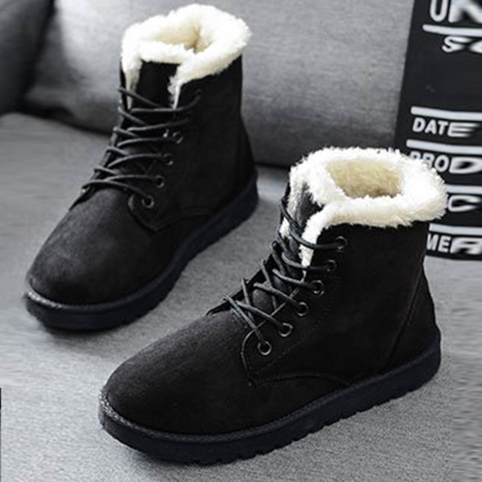 Pisexur Vendredi Fou Deals 2022! EGNMCR Bottes de Randonnée d'Hiver pour Femmes Bottes de Neige Chaudes Bottes de Randonnée d'Hiver Doublure Extérieur Antidérapant Résistant à l'Eau