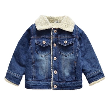 TIEVOSA Kids' Jeans Jacket Outerwear 3-4 Years(Blue)
