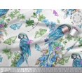 thumbnail image 3 of Soimoi Blue Rayon Fabric Floral,Insect & Parrot Bird Printed Fabric 1 Yard 42 Inch Wide, 3 of 3
