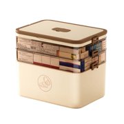Lksixu 3-Tier Storage Box Empty Family Emergencies First Aid Kit Container Portable Plastic Storage Organizer Multipurpose Box With Handle For Home Travel Storage Bins Organizers and Storage