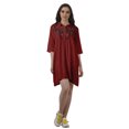 thumbnail image 1 of Moomaya Tunique Brodée à Manches 3/4 Chemises de Robe pour Femmes Grande Taille Robe d'Été, 1 of 6