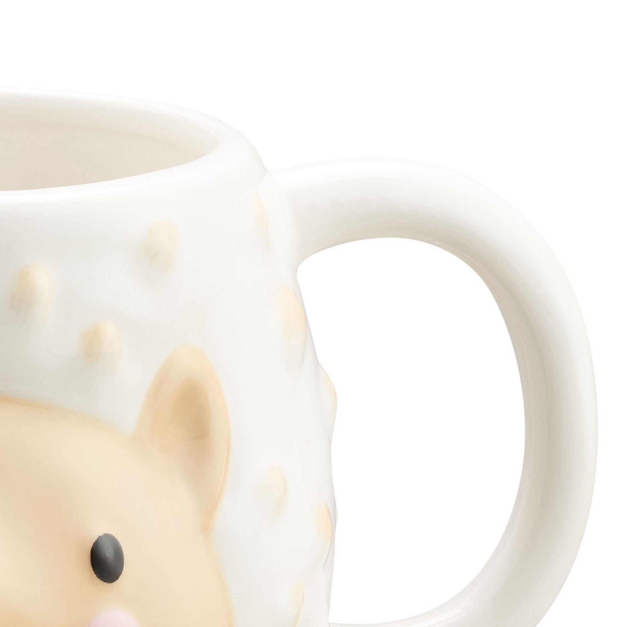 Mainstays Tasse en céramique sculptée en forme de porc-épic blanc et beige, 17,25 oz, 1 Pièce