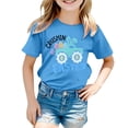 thumbnail image 4 of PMVFHDE Tenue de Pâques pour Filles T-Shirt Graphique de Pâques / Imprimé Lapin & Œuf Manches Courtes Col Rond / Tee-Shirt en Coton Doux pour Tout-Petit / Tenue Décontractée Printemps Été Bleu, 8-9 Ans, 4 of 4