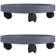 thumbnail image 1 of SUTENGDA Lot de 2 Paniers à Plantes Robustes de 14 Pouces avec Roues Support Roulant pour Plantes Pot Chariot à Roulettes Plateau Soucoupe pour Jardinière Chariot pour Fleurs en Pot avec Roulettes sous-Verre Rond pour Intérieur O, 1 of 9