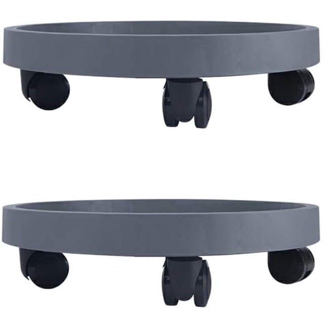 SUTENGDA Lot de 2 Paniers à Plantes Robustes de 14 Pouces avec Roues Support Roulant pour Plantes Pot Chariot à Roulettes Plateau Soucoupe pour Jardinière Chariot pour Fleurs en Pot avec Roulettes sous-Verre Rond pour Intérieur O