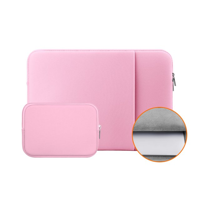 CUITING 14 Inch Laptop Sleeve Protective Case Soft Fluffy Lining Cover Carrying Bag with Front Pocket & Accessories Pouch Compatible with 14” Notebook Computer Chromebook(Gray Upgraded Ve