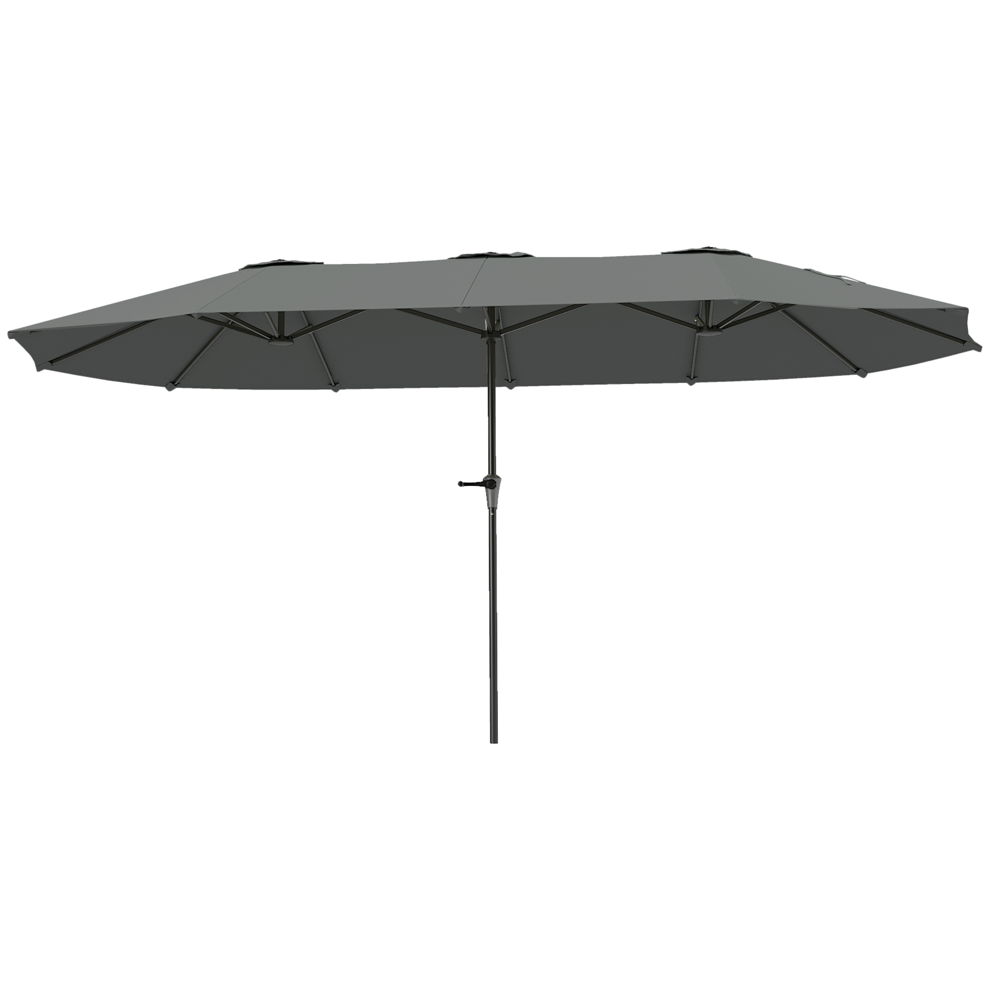 Outsunny Parasol de Patio Double Face de 13 Pi, Parasol d'Extérieur avec Manivelle