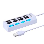 Multi Port USB Hub Splitter 4 Port USB 2.0 Hub For Laptop USB Port Expander With On/Off Individual Switch Compatible For All USB Device