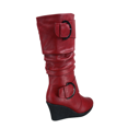 thumbnail image 4 of Bottes Mode pour Femmes à Fermeture Éclair Hauteur Genou, Talon Compensé Décontracté, Chaussures d'Hiver ( Rouge, 5.5), 4 of 5