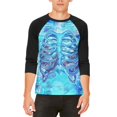 thumbnail image 1 of Halloween Octopus Kraken Skeleton Ribs Costume Mens Raglan T Shirt, 1 of 2