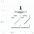 thumbnail image 2 of Sterling Silver Rhodium-plated Large Polished Number 22 Charm QPL22 (24mm x 20mm), 2 of 2