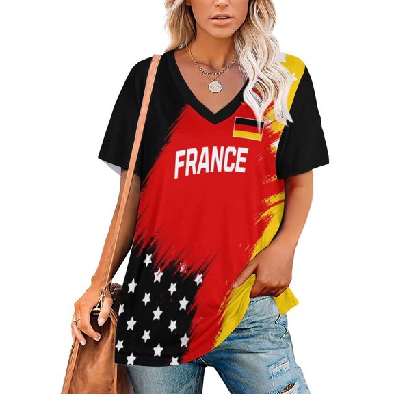 Chandail de Soccer pour Femmes Allemagne 2026 pour Fans de Soccer avec Drapeau de la Nation - Personnalisé