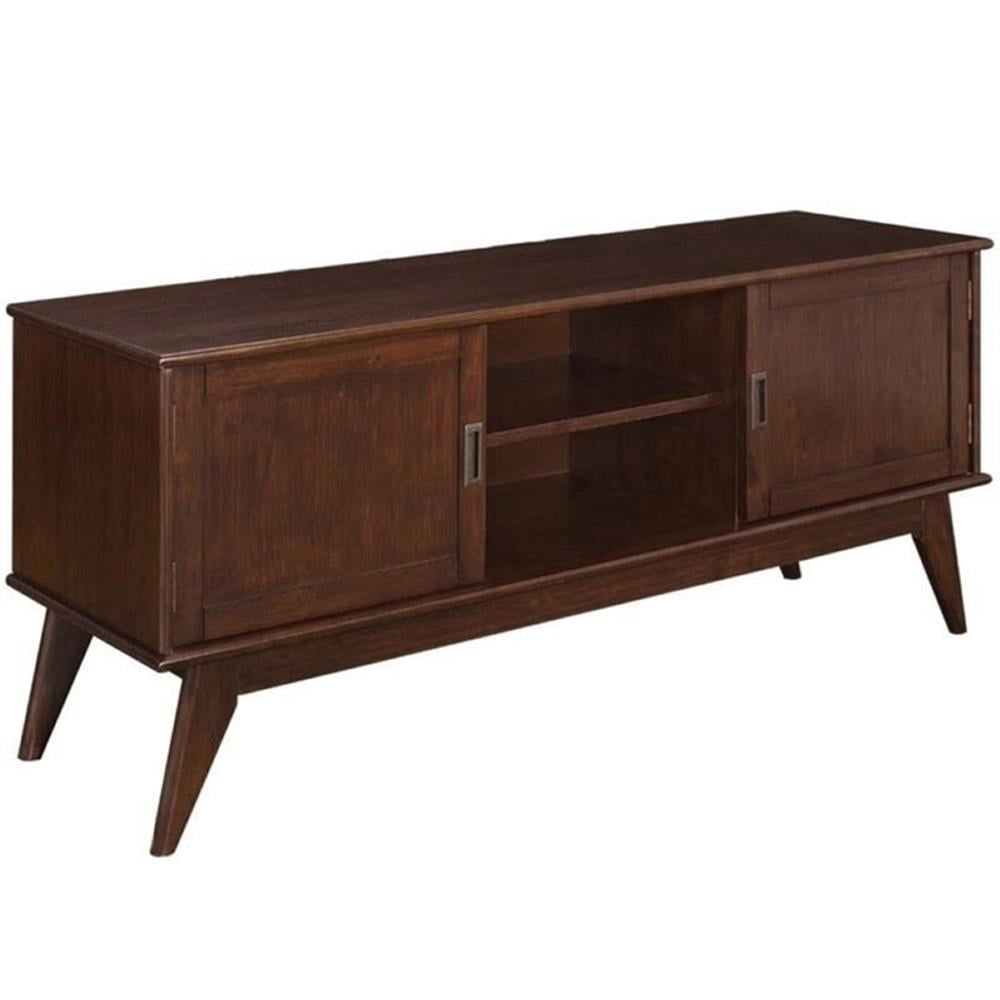 Atlin Designs Meuble TV bas de 60 po en brun auburn