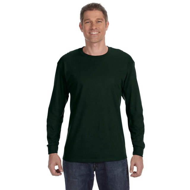 Gildan T-Shirt Homme à Manches Longues en Coton Lourd 5.3 oz. Vert Forêt Moyen