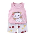 thumbnail image 1 of Hiiyo Infant Boys Summer Outfits Cartoon Print Soft Tank Top & Shorts Set, Sizes 9-18M, 1 of 2