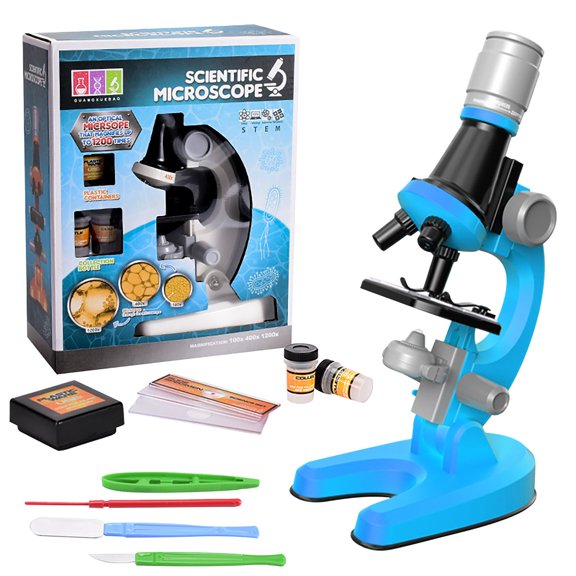 LSLJS Jouets de Microscope Hd 1200X pour l'Éducation Précoce des Enfants, Science Biologique, Équipement Expérimental pour Enfants du Primaire