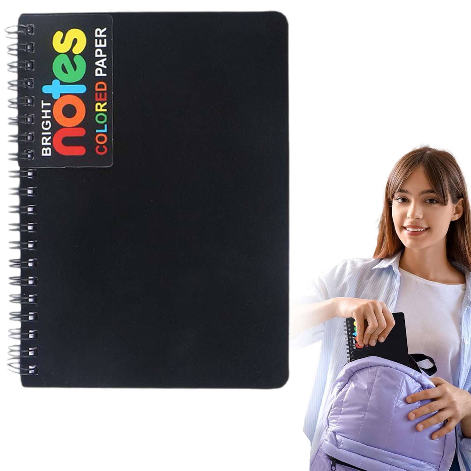 ZTTD Spiral Notebook, 5x7 Inch Notebooks - Wirebound College Ruled Note Books, Bright Neon Colored Lined Paper, Perforated Notepad Memo Books - Durable Poly Cover, Journaling Notebook