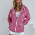 thumbnail image 2 of Timegard Zip up Hoodies for Women Long Sleeve Sweatshirt Fall Winter Solid Color Comfy Jacket with Pockets, 2 of 6