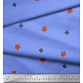 thumbnail image 2 of Soimoi Blue Poly Georgette Fabric Butidar Jamdani Print Sewing Fabric Yard 42 Inch Wide, 2 of 2