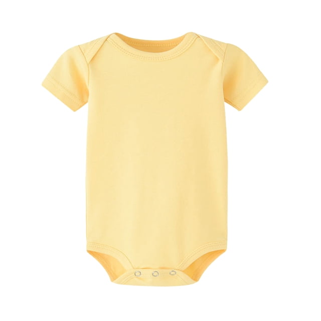 MIASHUI Cache-Couches à Manches Courtes Unisexes pour Bébé, une-Pièce, sous-Vêtement, Jaune Pâle, 0-3 Mois