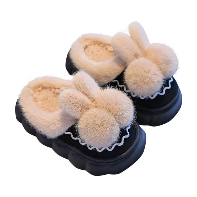 Girl's Slippers Ohufall Winter Children Add Plush Non-slip Keep Warm Home Slippers