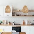 thumbnail image 4 of 1-Light Matte White Pendant Lighting with Rattan Shade, 4 of 9