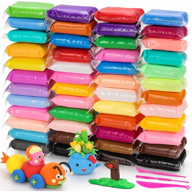 Fuebueo Model Magic Clay 12 Colors Nature Color DIY Air Dry Clay with Tools as Best Present for Children Toy for Kids