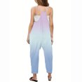 thumbnail image 4 of RXIRUCGD Girls Casual Jumpsuits Gradient Print Sleeveless Summer Rompers Long Pants With Pockets For 5-14 Years( Purple, Size:7 Years ), 4 of 6