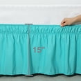 thumbnail image 3 of Unique Bargains Bed Skirt Polyester Elastic Wrap Around Dust Ruffle Aqua Blue Queen, 3 of 10