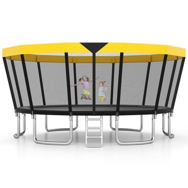 Gymax 16 FT Outdoor Trampoline w/Non-Slip Ladder Enclosure Net & Anti-Rust Coating