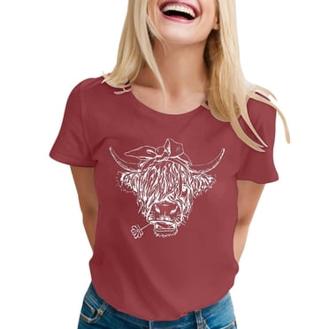LUOGENLI T-shirts pour Femme pour Femmes Dames Mode Décontractée à Lettres Imprimées Col Rond T-Shirt à Manches Courtes Haut T-shirts pour Femmes T-shirts Graphiques T-shirts de la Saint-Valentin pour Femmes T-Shirt Graphique Pâques Vin TTTG