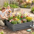 thumbnail image 2 of Outsunny 4' x 4' x 1' Raised Garden Bed Galvanized Steel Planter Box, 2 of 10
