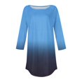 thumbnail image 4 of Pxiakgy Vente Chaude!! T-Shirts à Manches Longues Col Rond pour Femmes Printemps Automne Tie Dye Hauts Amples Tunique Décontractée Blouse Col Printemps Tunique Imprimée T-Shirts Hauts pour Femmes Bleu Clair TTG, 4 of 5