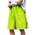 thumbnail image 1 of ohmzyzo Summer Beach Shorts for Men Drawstring Elastic Waist Solid Color Shorts Casual Lightweight Gym Workout Shorts, 1 of 8