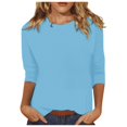 thumbnail image 1 of Haut d'Été pour Femmes à Col Roulé 3 pour Femmes, Lot de 4, Manches, Col Ras du Cou, Hauts Mod Bod, Haut Ample à Imprimé Floral, T-Shirts pour Femmes, T-Shirts Décontractés en Lin, Chemise pour Femmes, Tunique en Coton, Tee, Blouse, 1 of 4