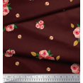 thumbnail image 2 of Soimoi Poly Georgette Tissu Feuilles & Rose Fleur Tissu Imprimé par Yard 52 Pouces de Large, 2 of 3