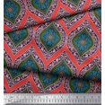 thumbnail image 3 of Soimoi Orange polyester Crepe Fabric Seamless Damask Print Sewing Fabric Yard 52 Inch Wide, 3 of 3