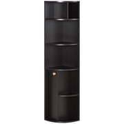 HOMCOM 5-Tier Corner Bookcase, Bookshelf with Compartments Door Cabinet