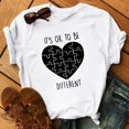 thumbnail image 5 of EQWLJWE Hauts d'Été pour Femmes Hauts pour Femmes Liquidation Mode Femme Imprimé Col Rond Manches Courtes T-Shirt Impression Blouse Ample Hauts, 5 of 5